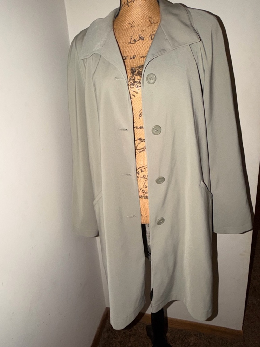 Women's Light Green Trench Coat